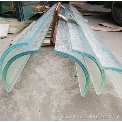 Bent curved tempered glass curved for building architecture